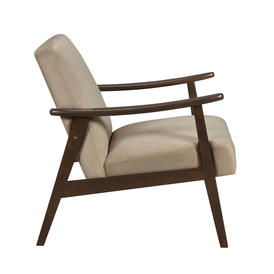 Light Brown Velvet Mid-Century Accent Chair - product image 4