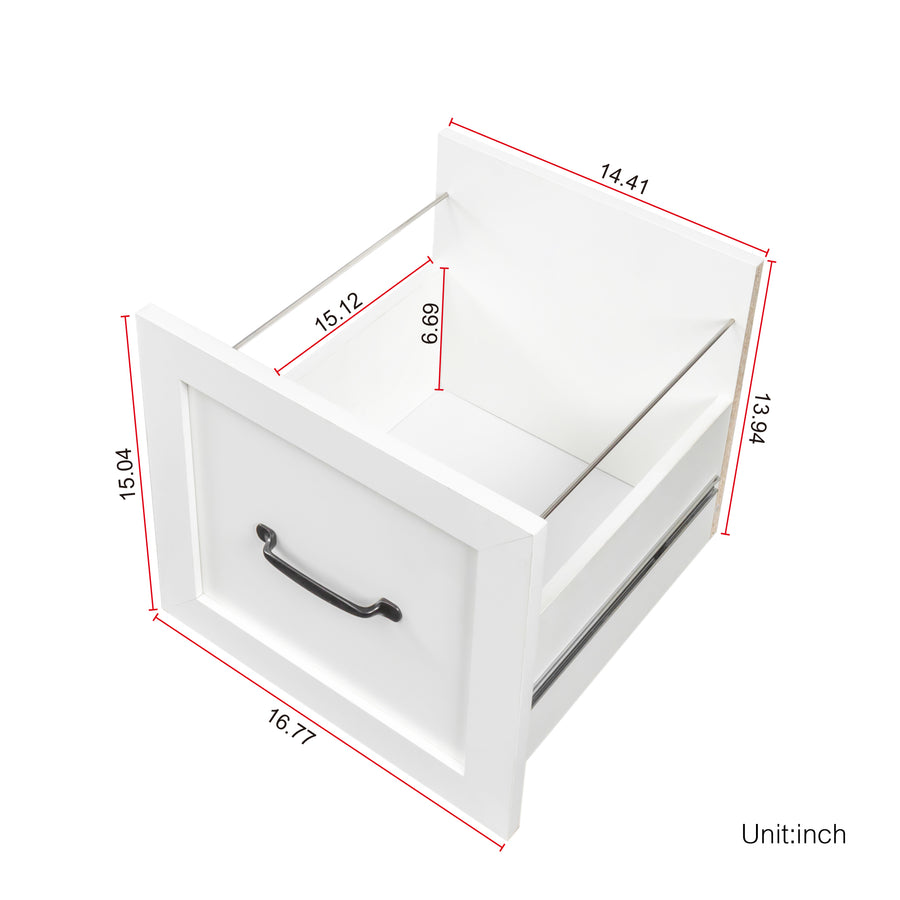 60" Antiqued White Corner Desk with Hutch & Drawers — alternate view 4