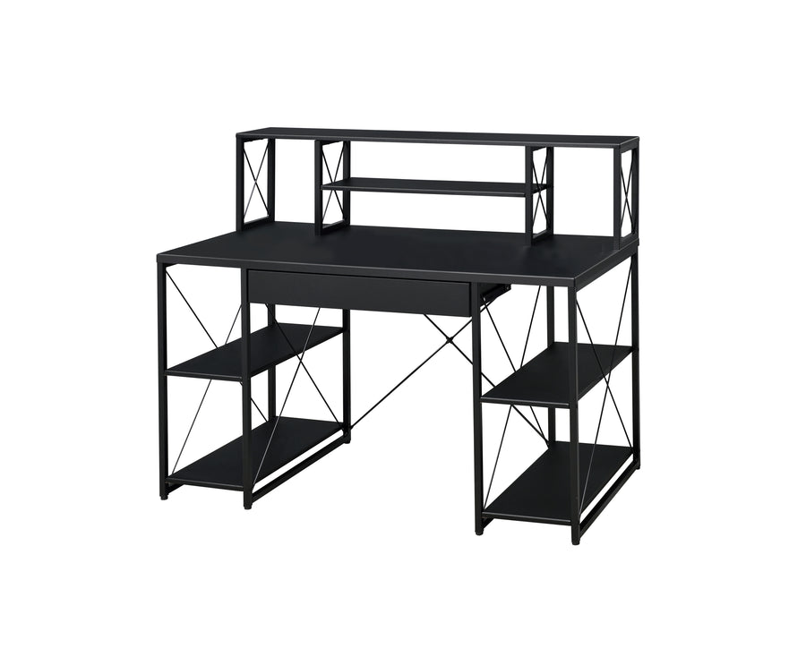 Amiel Black Studio Desk with Drawer & 8 Compartments — alternate view 3