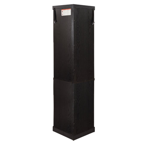 Lighted Corner Curio Cabinet with Glass Doors and Mirrored Back, Black, view 19
