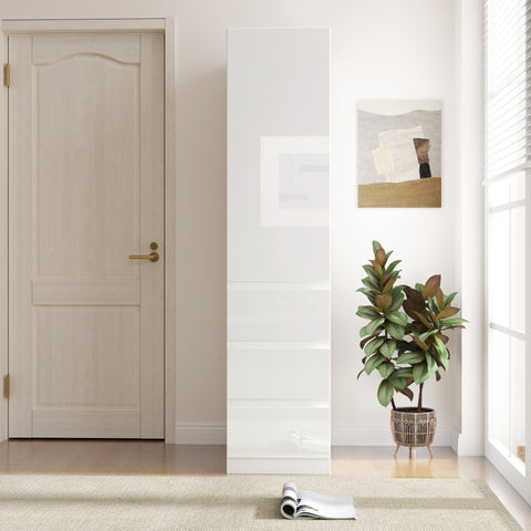 71" Tall Kitchen Pantry Cabinet with Doors, White, view 14