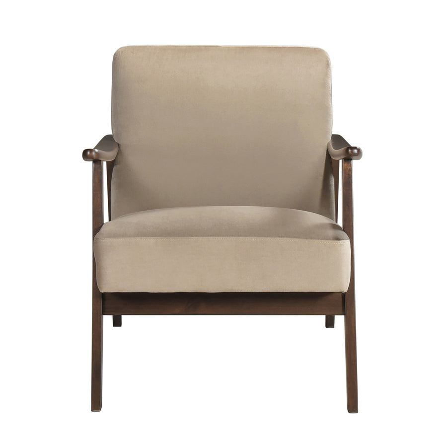 Light Brown Velvet Mid-Century Accent Chair - product image 3