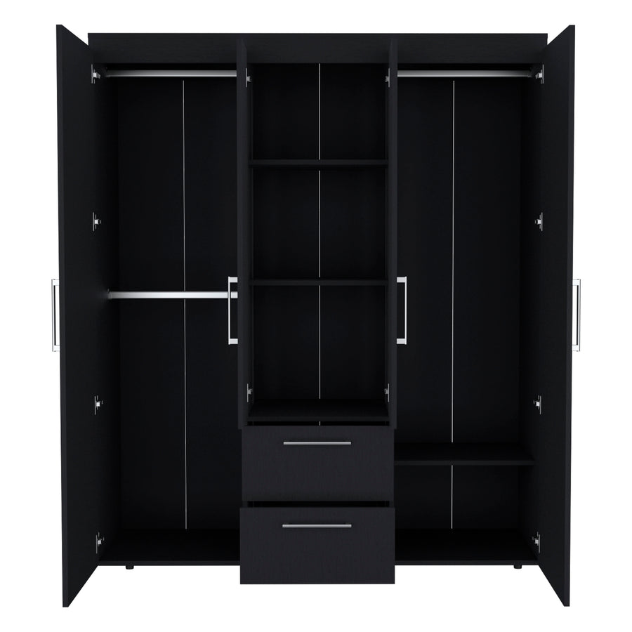 Bariloche Black Wardrobe with Shelves & Drawers - product image 7