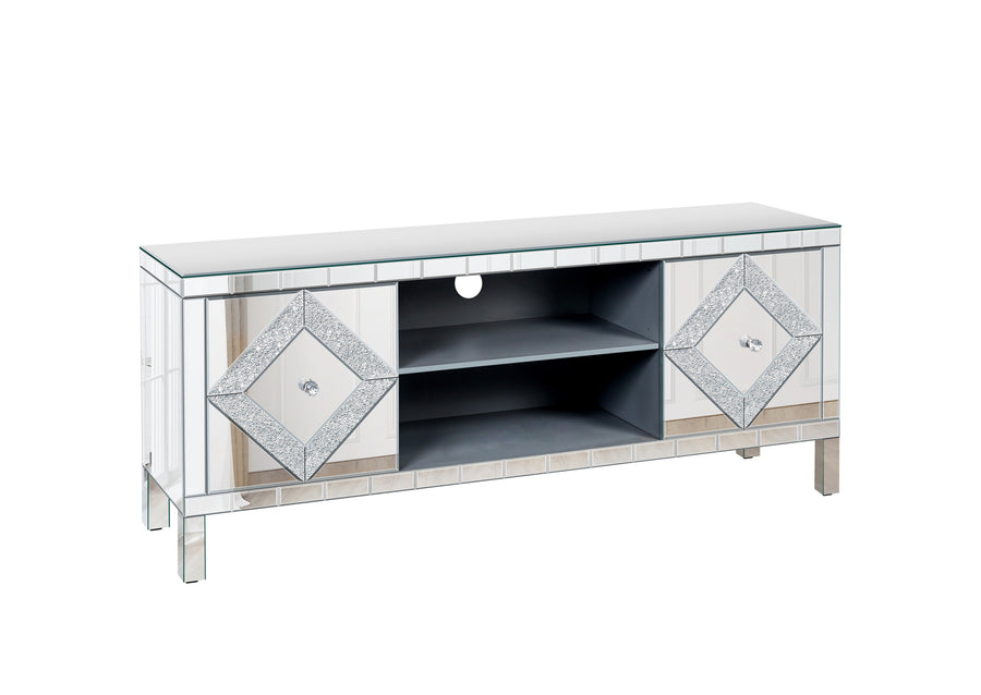 Mirrored TV Stand for TVs Up to 65", Silver, view 11