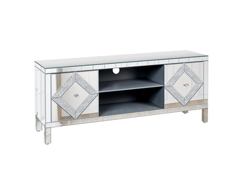 Mirrored TV Stand for TVs Up to 65", Silver, view 11