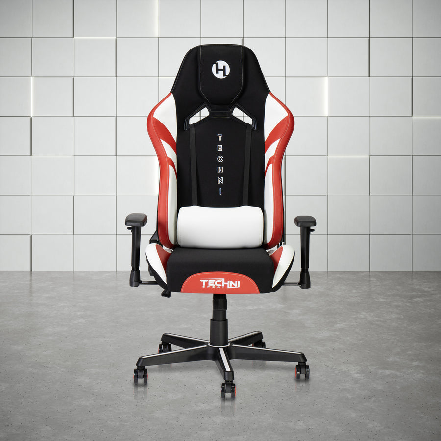 Techni Sport TSF72 Echo Gaming Chair - Black with Red & White