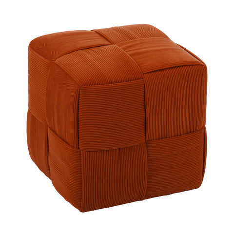 Brown Square Corduroy Soft Ottoman Foot Rest