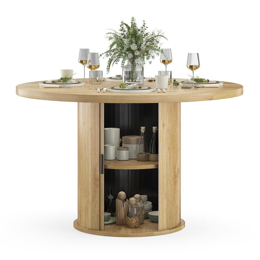 43' Round Dining Table with Metal Frame - 4 Person Kitchen Table (Table Only)