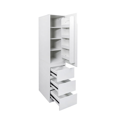 71" Tall Kitchen Pantry Cabinet with Doors, White, view 3