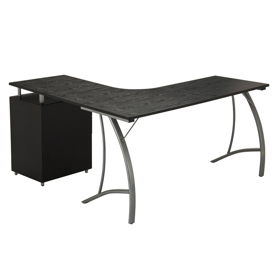 59" Espresso L-Shaped Desk with File Cabinet - product image 8