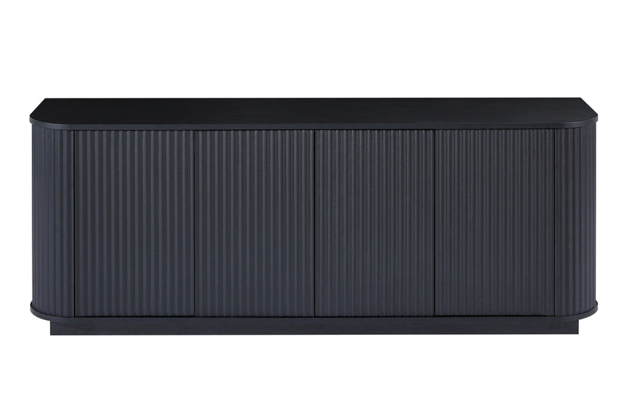 Wave Pattern Sideboard and TV Stand, Black, view 6