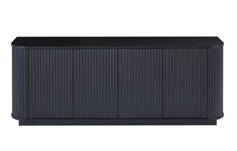 Wave Pattern Sideboard and TV Stand, Black, view 6