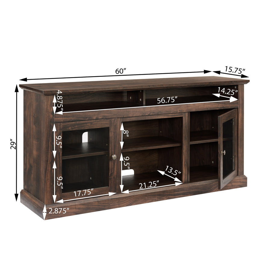 Farmhouse TV Stand for TVs Up to 65", Brown, view 17