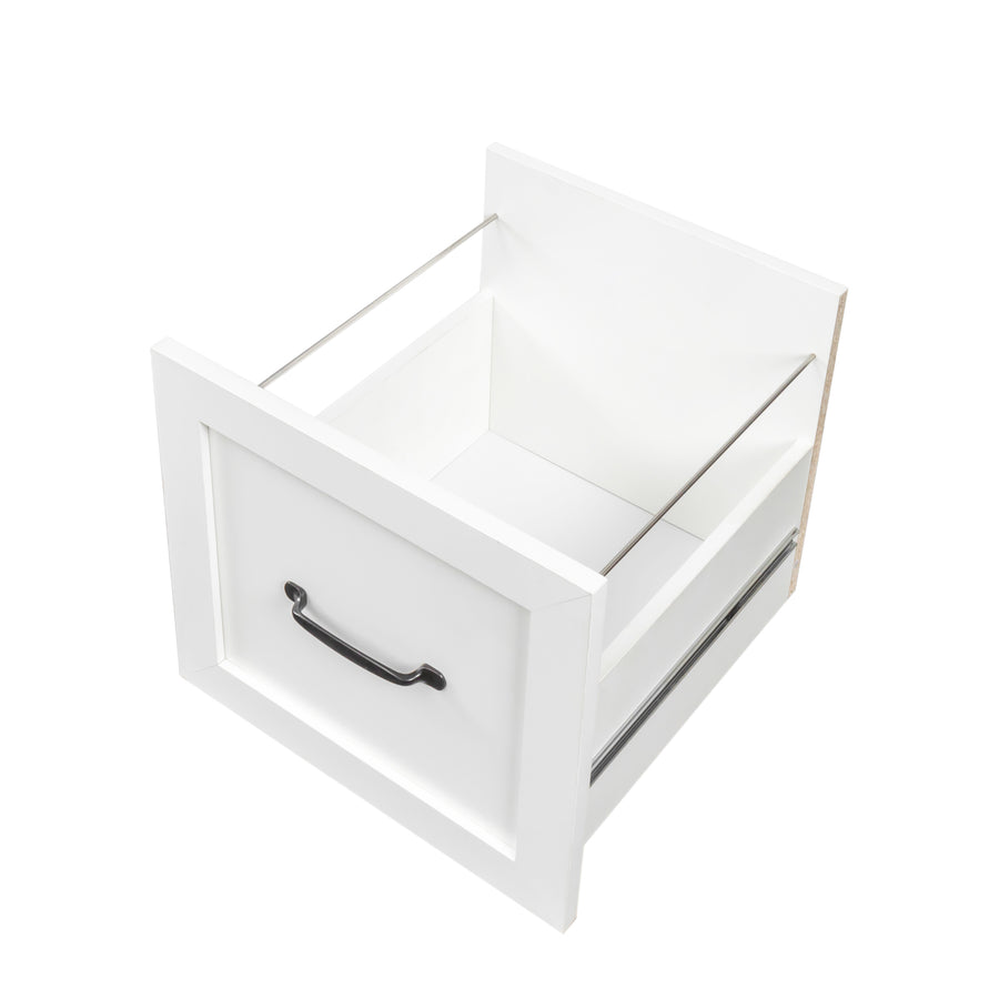 60" Antiqued White Corner Desk with Hutch & Drawers — alternate view 9