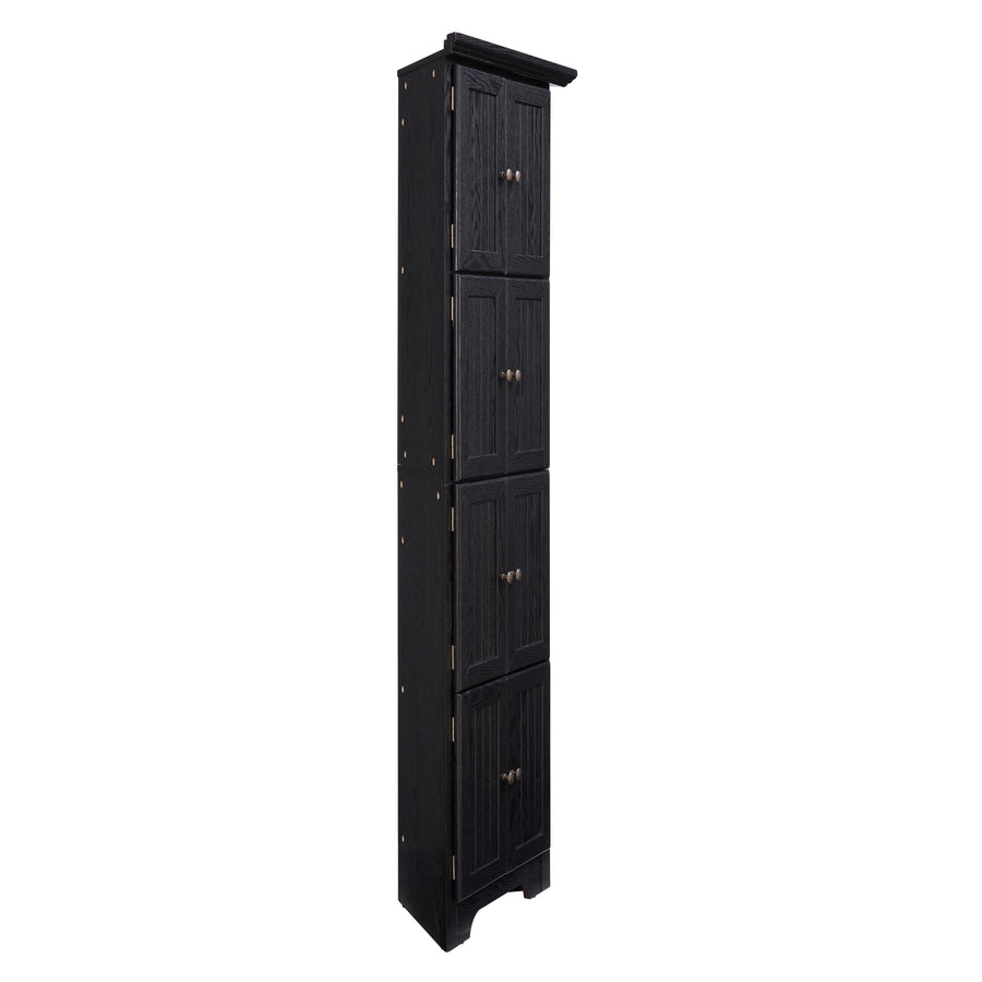 72" Corner Pantry Cabinet with 8 Doors and 4 Shelves, Black, view 19