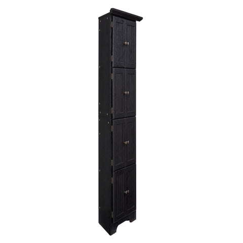 72" Corner Pantry Cabinet with 8 Doors and 4 Shelves, Black, view 19