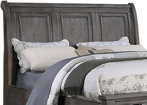 Vintage Queen Sleigh Bed with Under-Bed Storage Drawers, Antique Gray, view 7