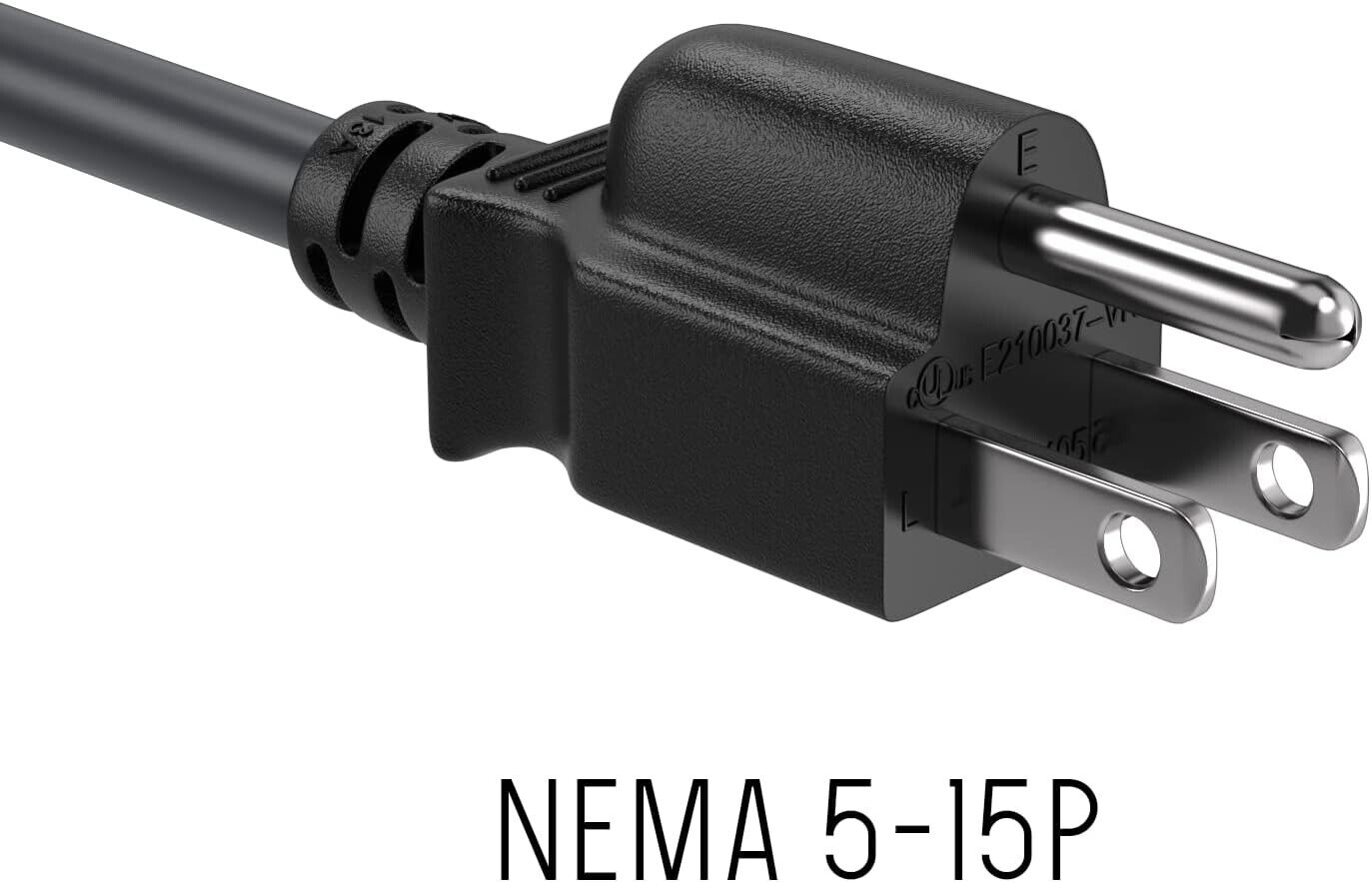Simbr 2-ft 14 AWG 3-prong Outlet Saver Power Extension Cord NEMA 5-15P - 2 Pack